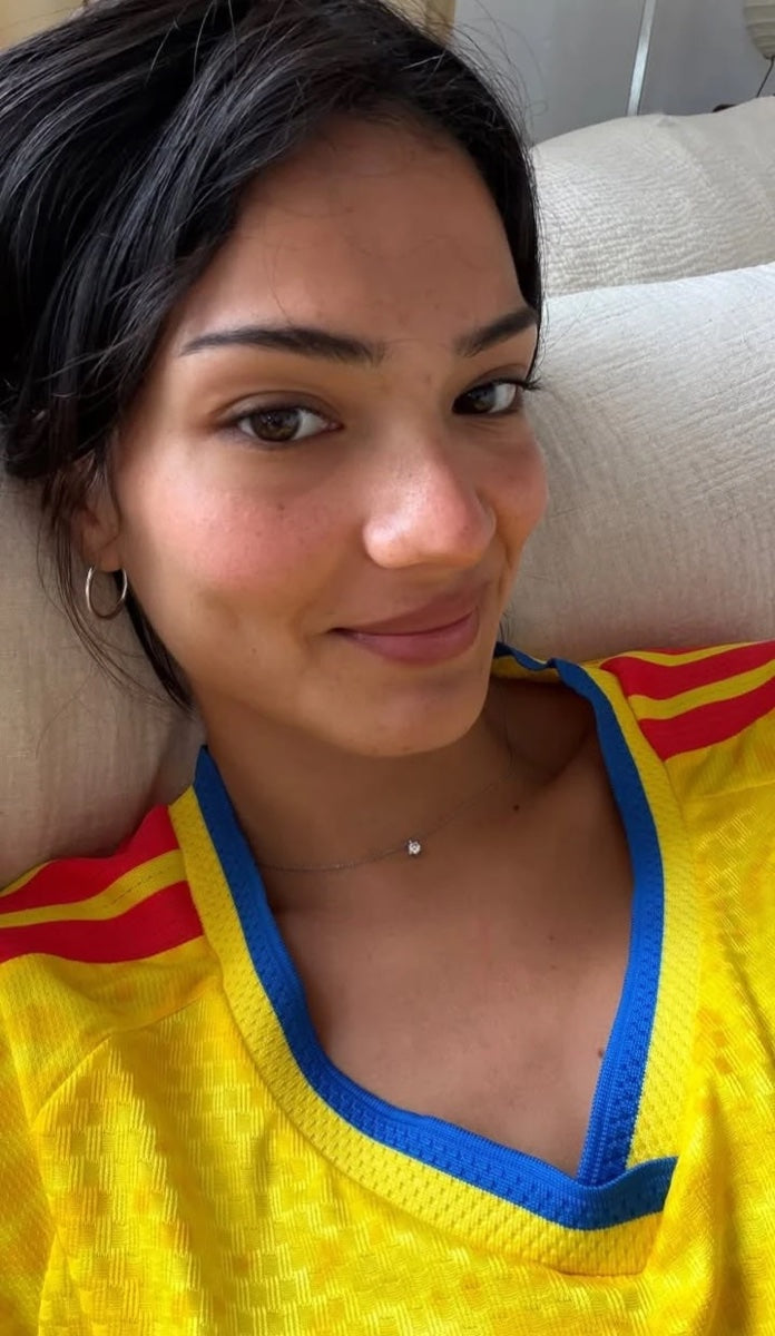 Radiant complexion relaxed selfie